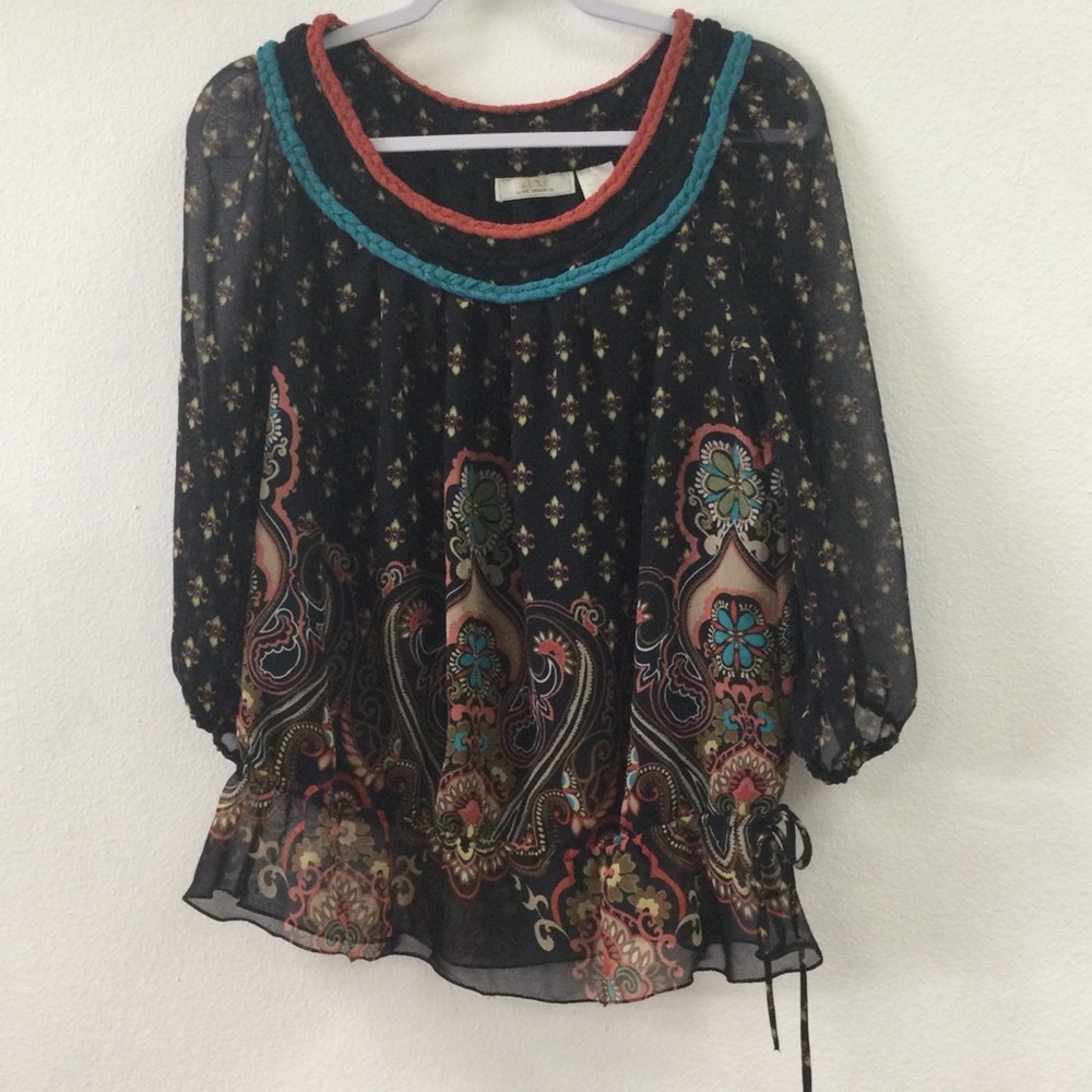 Black Ruffled Bib Collar Blouse